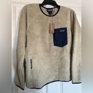 Patagonia Tan and Navy Crewneck Sweater